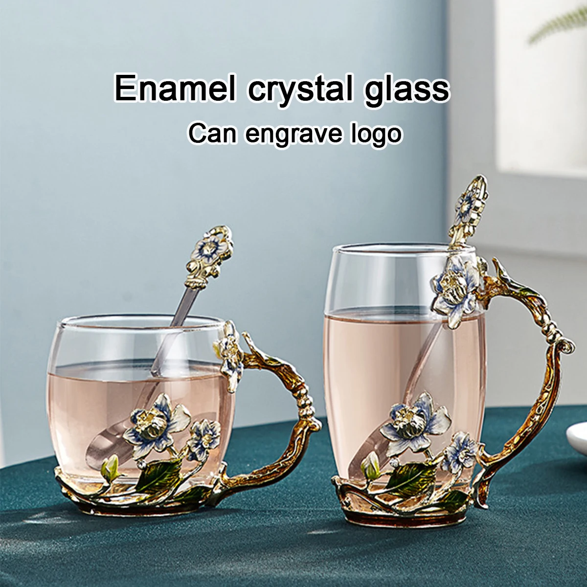 (Логотип может быть выгравирован) Эмалированные чашки для воды пар термостойкие