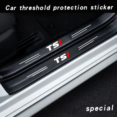Углеродная наклейка на порог для Volkswagen VW TSI TDI APR Polo 5 6 Bora Jetta Passat B5 Golf 7 MK5 Beetle 3B Tiguan