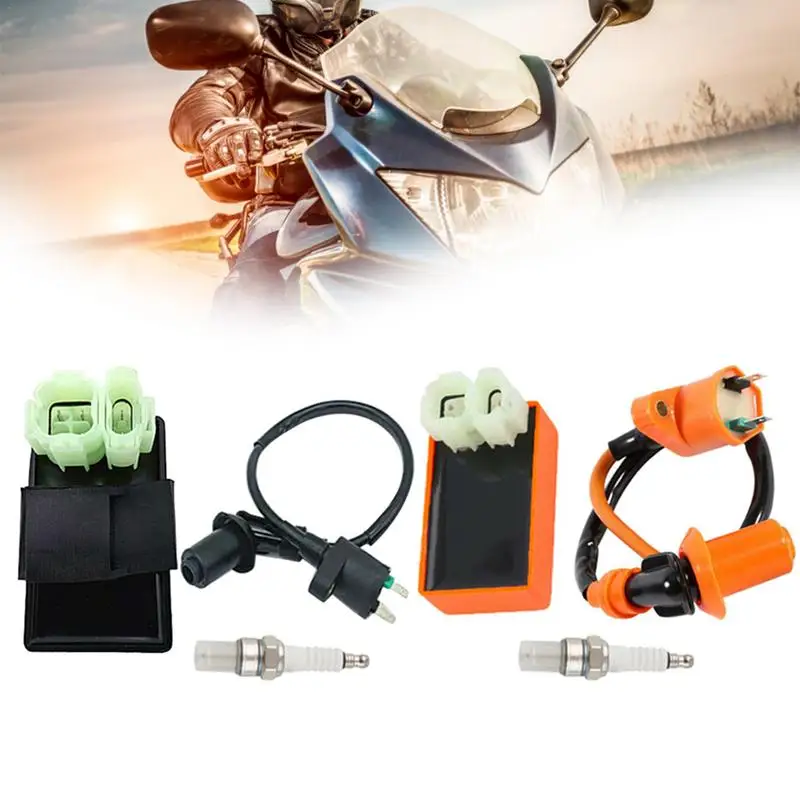 

Motorcycle Start CDI Device High Voltage Igniter Racing AC 6 Pin CDI Box Ignition Coil Spark Plug For GY6 50-150CC Moped Scooter