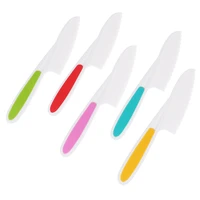 3 pcsset kids knife colorful nylon toddler cooking knives to cut fruits salad cake lettuce safe baking cutting cooking