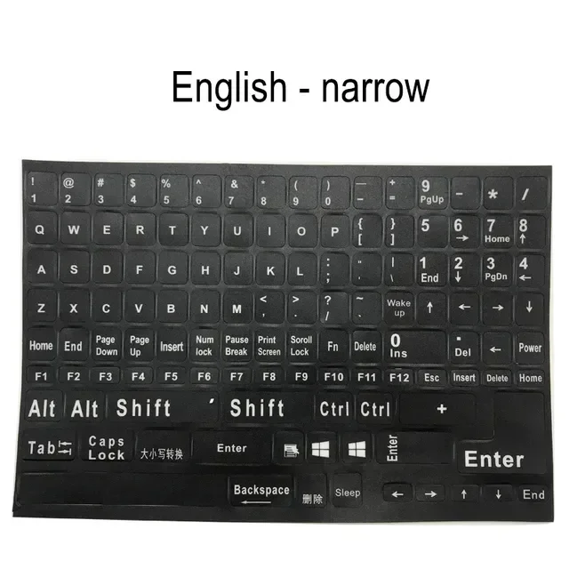 

seeae size Russian English Keyboard Stickers Letter Alphabet Layout Sticker For Laptop Desktop PC