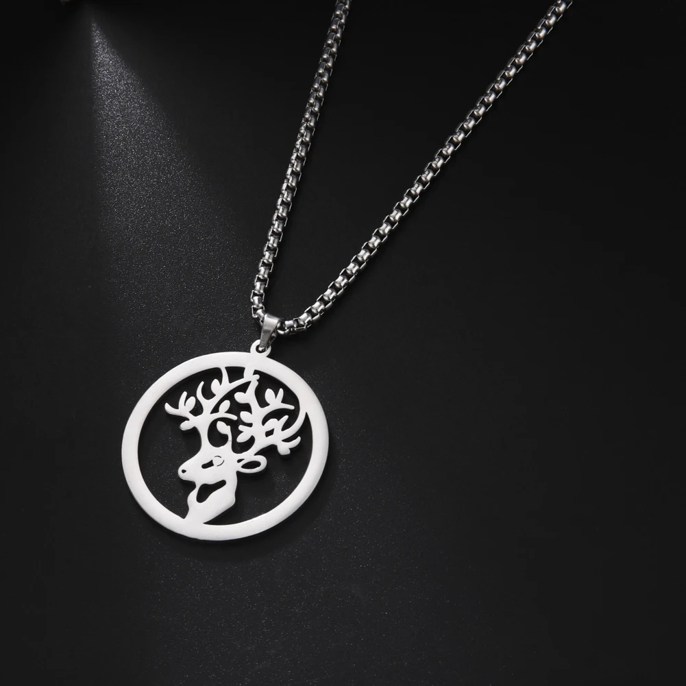 Ожерелье из нержавеющей стали Amaxer ожерелье с милой головой лося колье для женщин