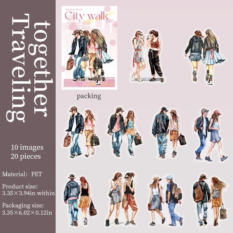 

JANWU City Walk Series наклейки для скрапбукинга