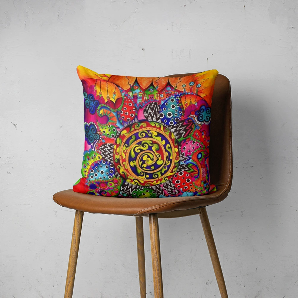 

PSYCHEDELIC PILLOW 090 Customizable Bedroom Bed Sofa Hotel Car Lumbar Pillow Fashion Decorative Cover