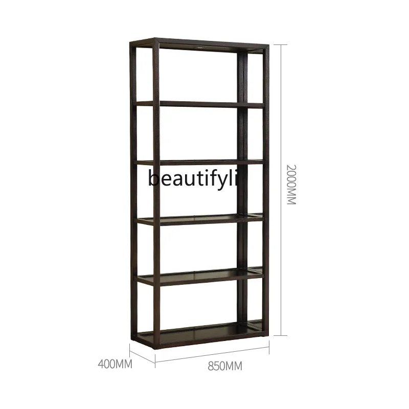 Стеллаж Bogu в китайском стиле с лампой павильонная полка Duobao из массива дерева