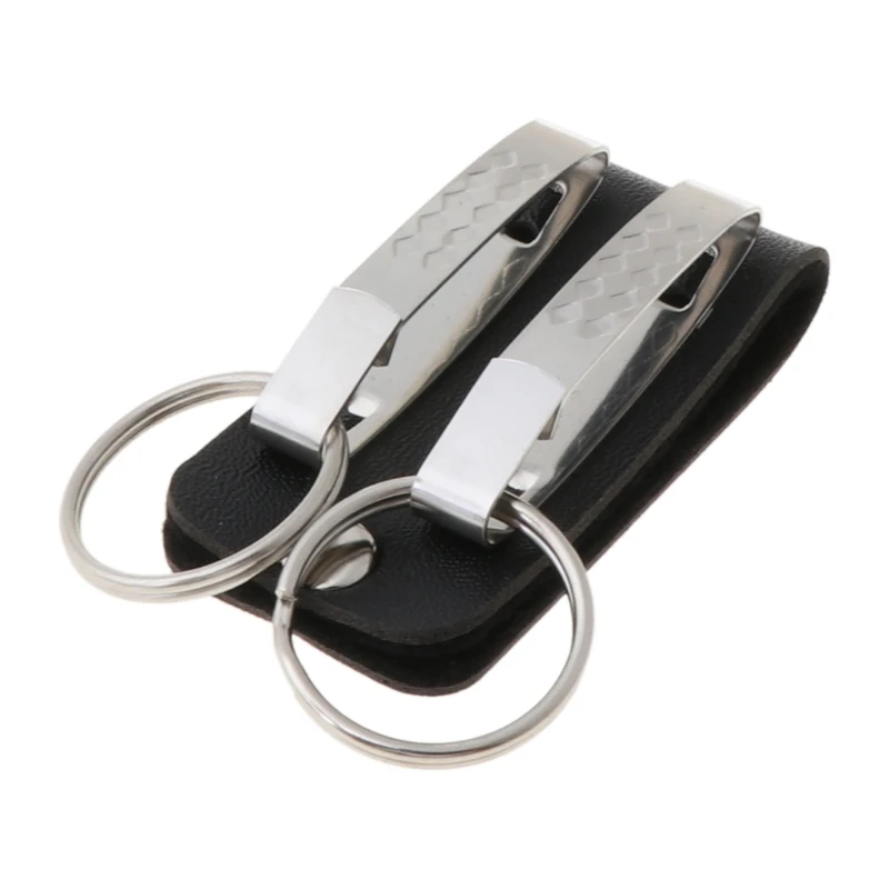 

Portable Leather Belt Loop Keychain with Detachable Clips Belt for KEY Chain Hol
