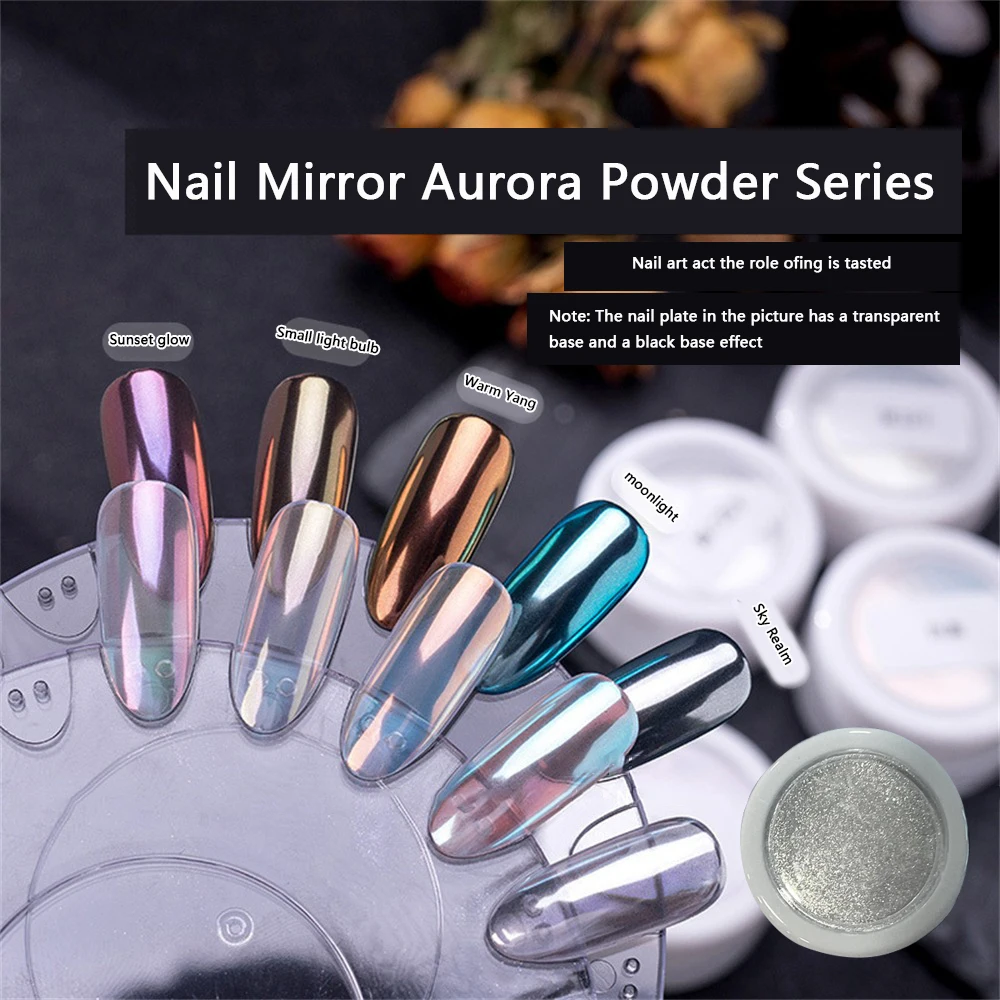 

Зеркальная мука, блестящая пудра, гладкая, создает зеркальный эффект, широко используемая, приятная для кожи, порошок Aurora для дизайна ногтей, 5 вариантов долговечности