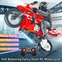8CH Self-stabilizing Balance Drift Racing RC Motorcycle 60Mins Stunt Single-wheel Standing 360 Rotation large RC motorbike toy