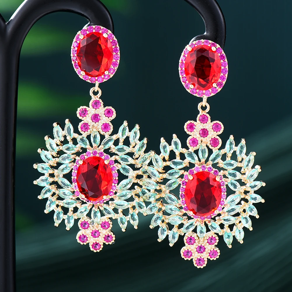 

Missvikki New Luxury Shiny Earrings Pendant Fashion for Women Girl Daily Wedding Trendy Jewelry Accessories High Quality