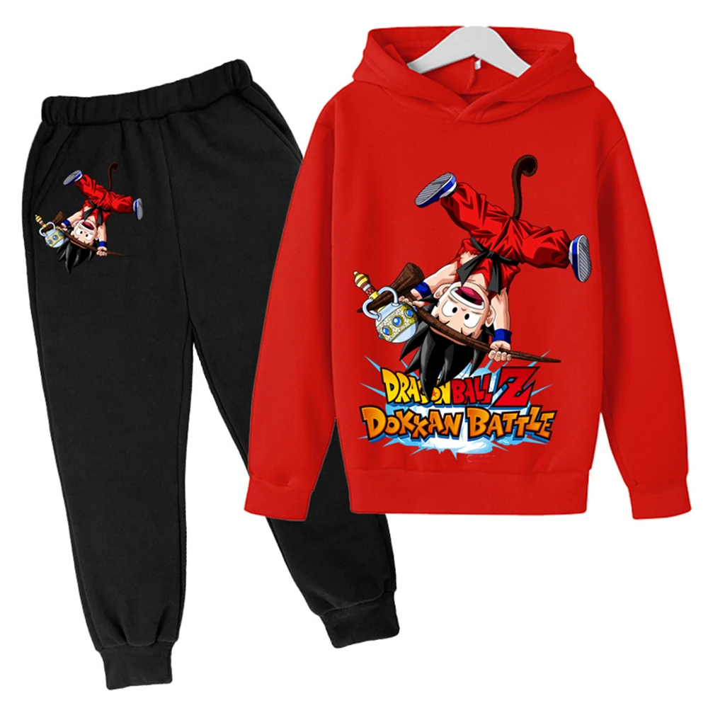 New Dragon Ball Hoodie Kids Spring Sportswear Boys And Girls Goku Sweatshirt Boys Clothes Girls Set Hoodie Pantsuit Children