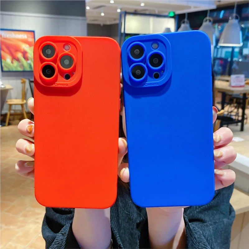 Camera Protection Silicone Phone Case For iPhone 13 Pro Max 11 12 14 Pro Max XR XS Max X 7 8 Plus 14 Soft Shockproof Matte Cover
