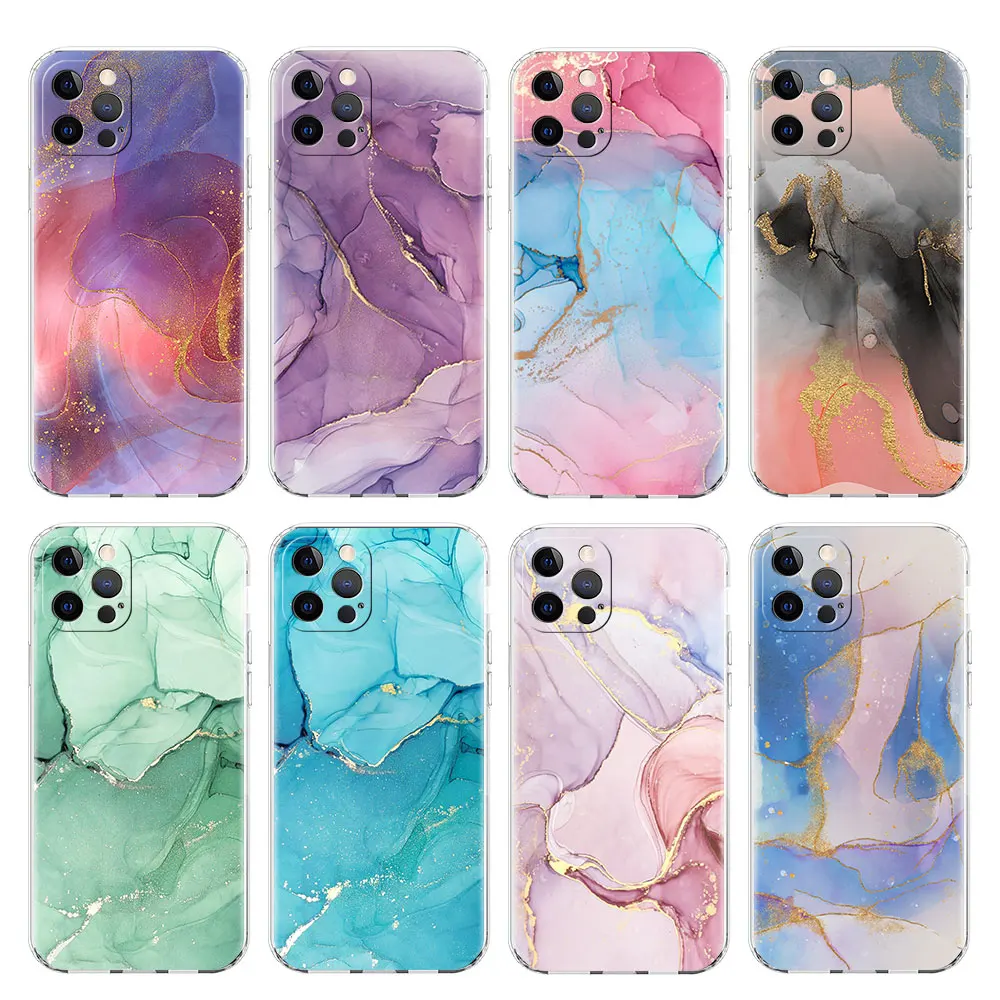 

Vintage Marble Case For Apple iPhone 14 11 13 12 Pro 7 8 Plus XR X XS Max 6 6S 13Pro Clear Silicone Phone Cover