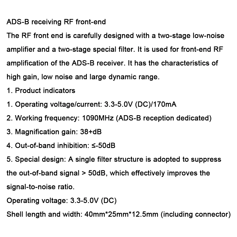 Полосовой радиочастотный модуль РЧ-усилитель Усилитель усиления 1090 МГц 5 В Блок