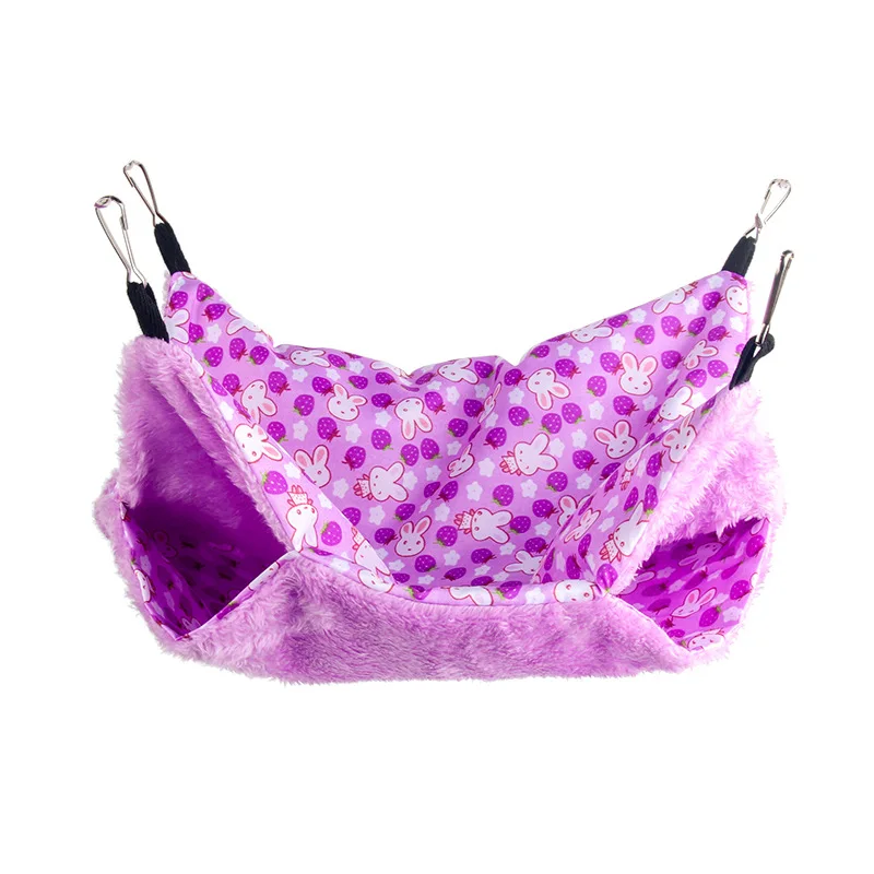 

Pet Double-layer Plush Hammock Warm Hamster Hanging Bed Ferret Hanging Bed for Cat Rodents Hammock for Hamster Pets Supplies