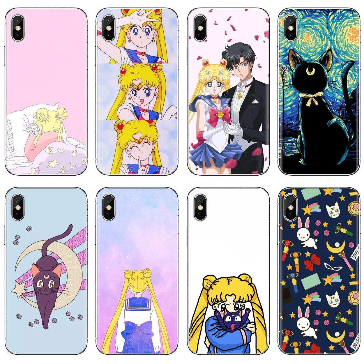 

TPU Cover Pink Japanese Anime Kawaii Sailor Moon For iPhone 10 11 12 13 Mini Pro 4S 5S SE 5C 6 6S 7 8 X XR XS Plus Max 2020