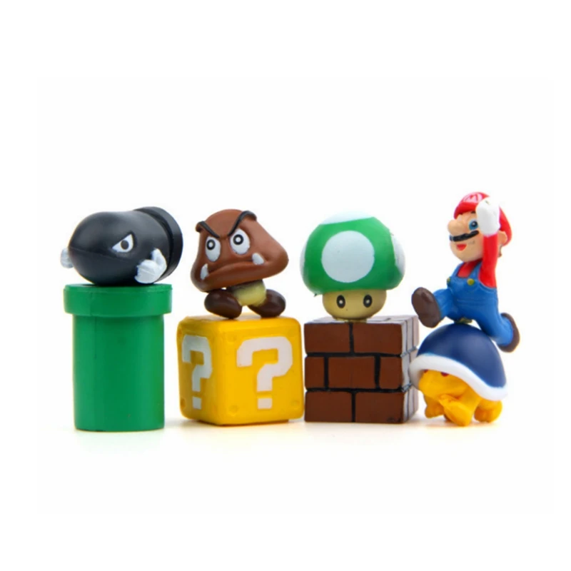 

Фигурки супер Марио, 8 шт., игрушки Марио, фигурки, игрушки, пули, грибы, черепаха, креативные игрушки, модель, экшн-фигурки