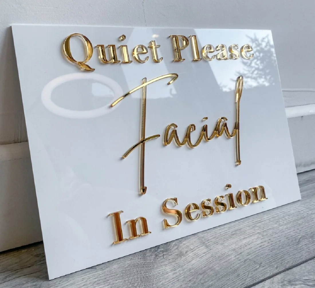 Знак спа для лица в сеансе тихий знак салона красоты