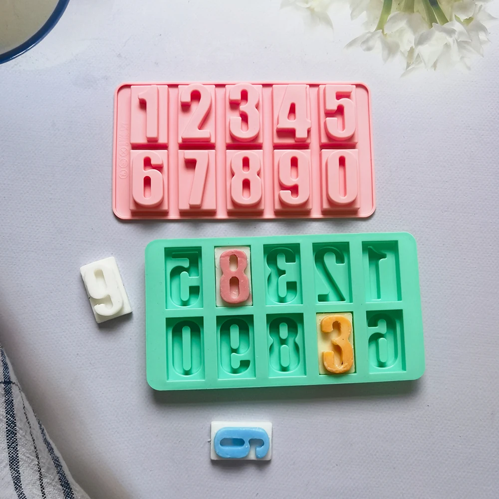 

Silicone Numbers Chocolate Mold Cookies Cold 3D Digital Shape Fondant Cake Baking Jelly Candy Pastry DIY Decorating Tools