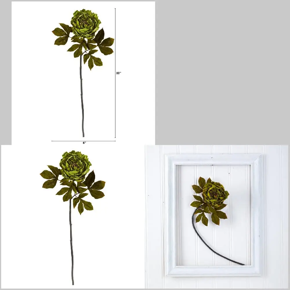 

"Charming Green Artificial Peony Flower Set, 6-Pack - Perfect for Home Decoration" (Length: 156 characters)
