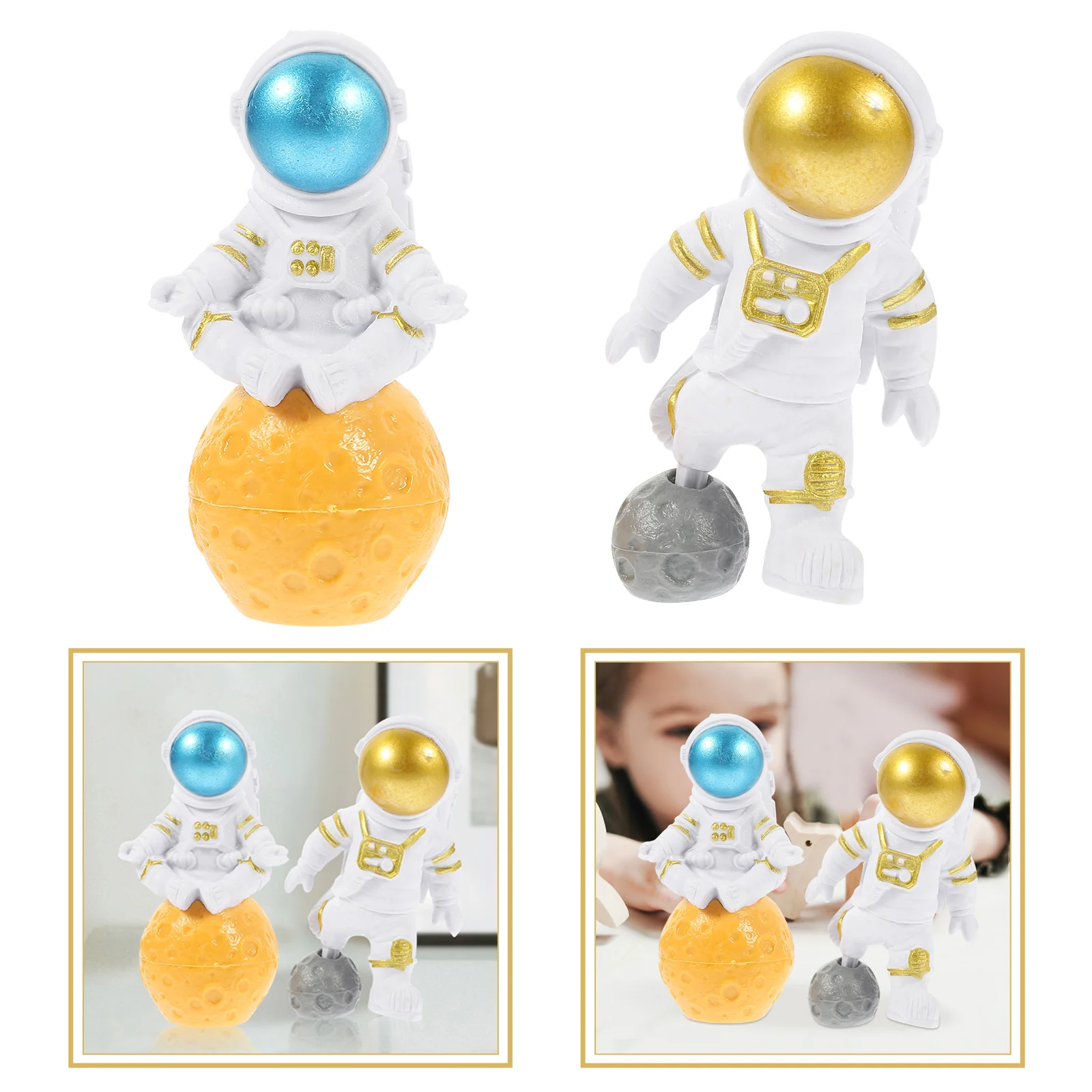 

Astronaut Decor Spacemen Statue Spacedecorations Tank Party Ornament Model Spaceman Outer Aquarium Themed Cake Supplies