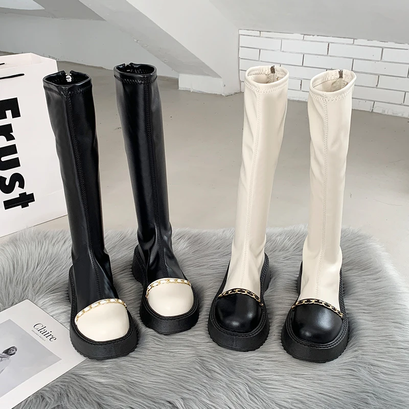 

Женские сапоги с круглым носком, новинка 2022, женская обувь, привлекательные сапоги до бедра на высоком каблуке, женские сапоги до середины и...