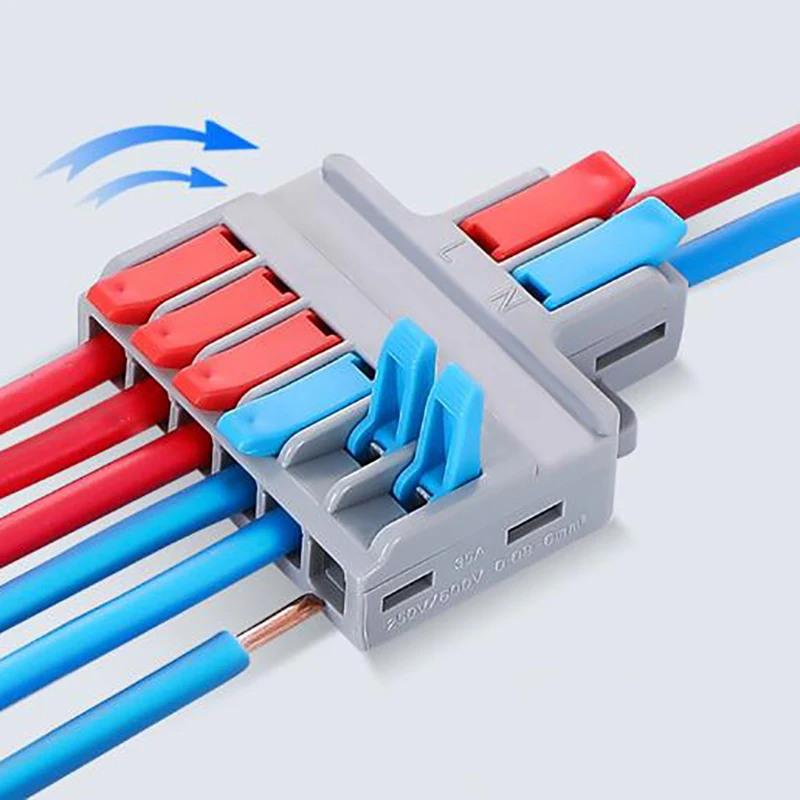

1pcs New High Quality Durable PA Material 35A Fast Separator 2 In /6 Out Wire Connector Universal For Wiring Cable Connections