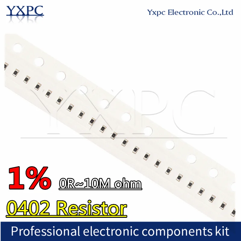 100 шт. SMD резистор 0402 0R ~ 10M 1/16W 0 1 10 1% 150 Ом 1K 220 K 330 2 10K 3 1R 10R 100R 2.2R 220R 330R 1M
