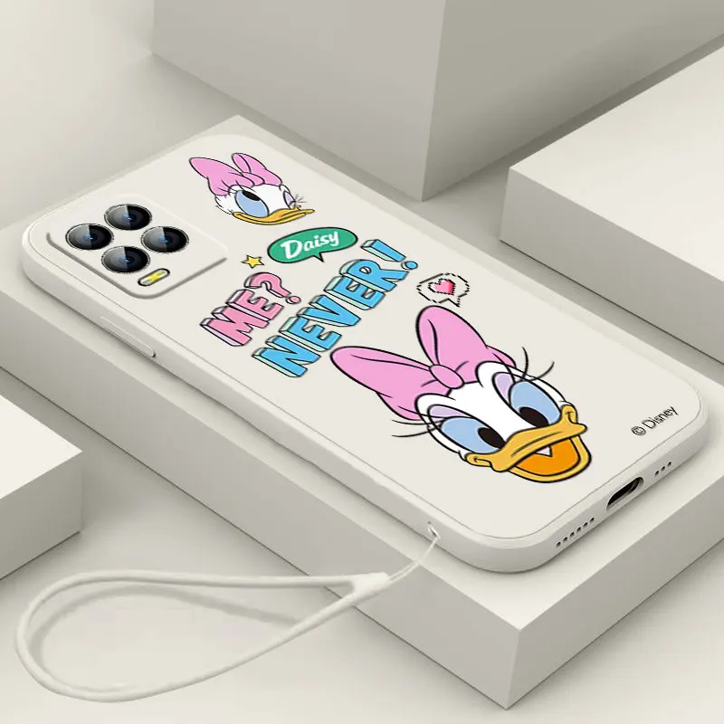 

Donald Duck Minnie Phone Case For OPPO Realme C2 C11 5 5i 6 6i 6S 7 7i 8 8i 9 9i Pro Liquid Rope Funda Cover Soft Back Silicone