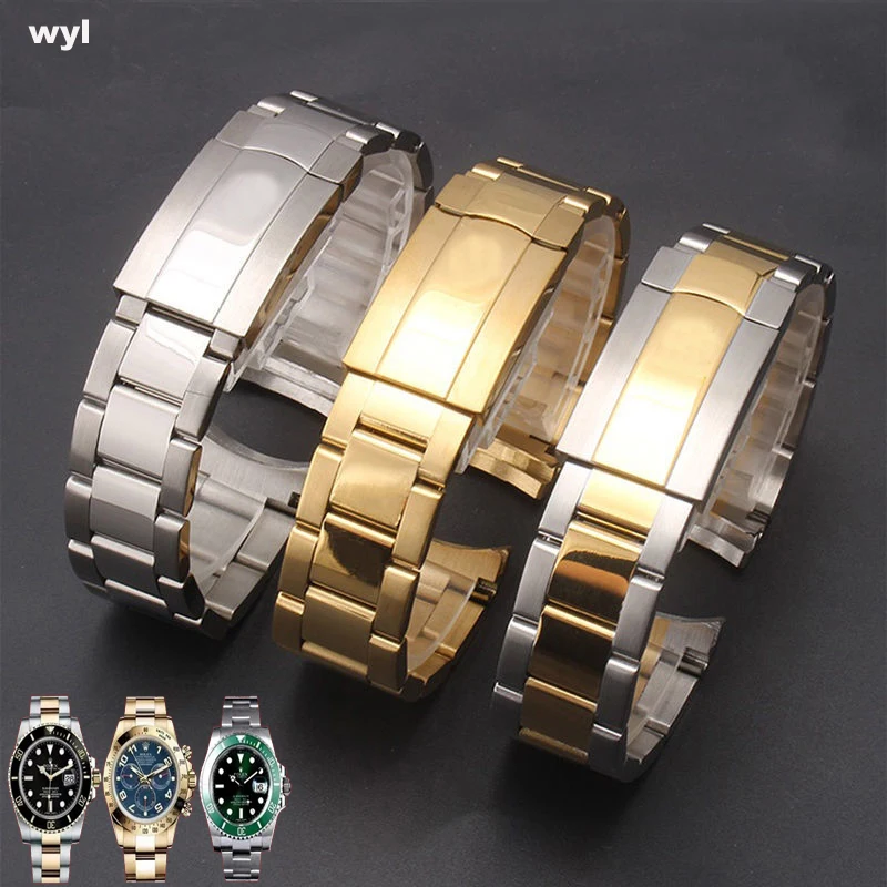 

904L Stainless steel Watch strap for Rolex Explorer 2 ditongna diver green black water ghost King accessories 20mm 21mm