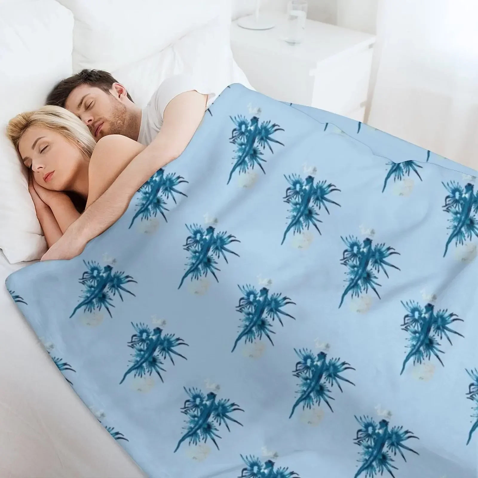Одеяло с изображением синего дракона глюкуса атлантического моря летние пляжные