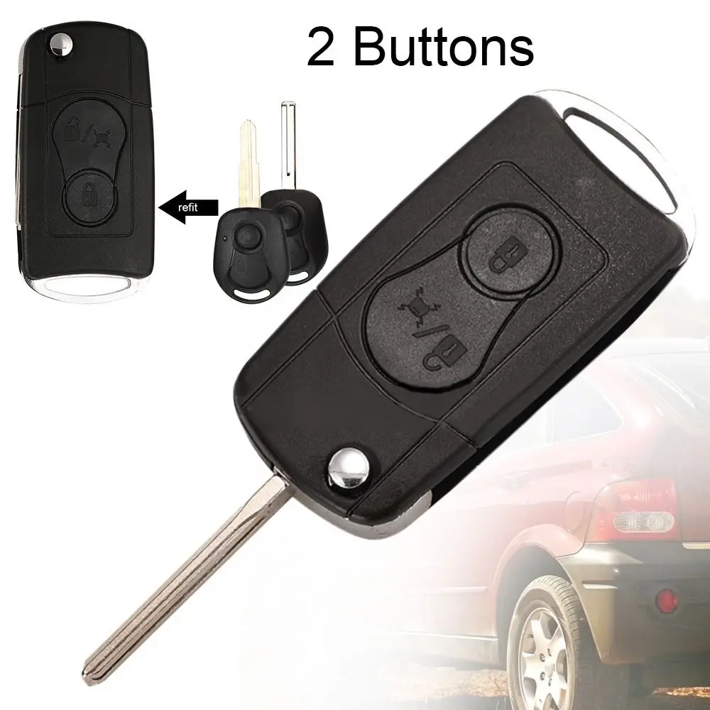 

Пустые необработанные лезвия автомобильные ключи чехол 2 кнопки Автомобильный ключ оболочка замена для SsangYong Actyon Kyron Rexton