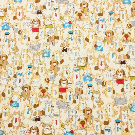 1 шт. хлопковая ткань с мультяшными собаками 45x140 см