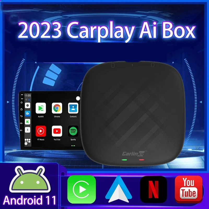 

Carlinkit Carplay Ai Box Android 11.0 3+32G Multimedia Player 4GLTE WIFI Audio GPS Navigation Netflix For Car