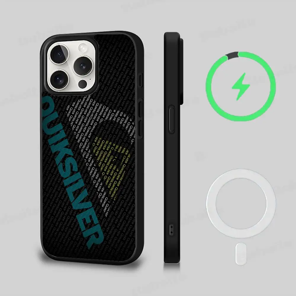 Магнитный чехол Q-QuiksilverS LOGO для iPhone 16 15 14 13 12 11 17 Pro Max Plus с поддержкой беспроводной зарядки (art.: 3920db4e1fd05) - 3920db4e1fd05