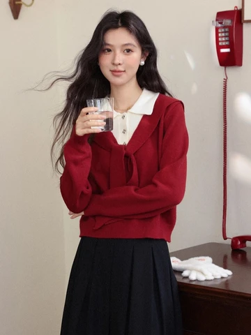 ALXNAN женские пуловеры красные большие размеры