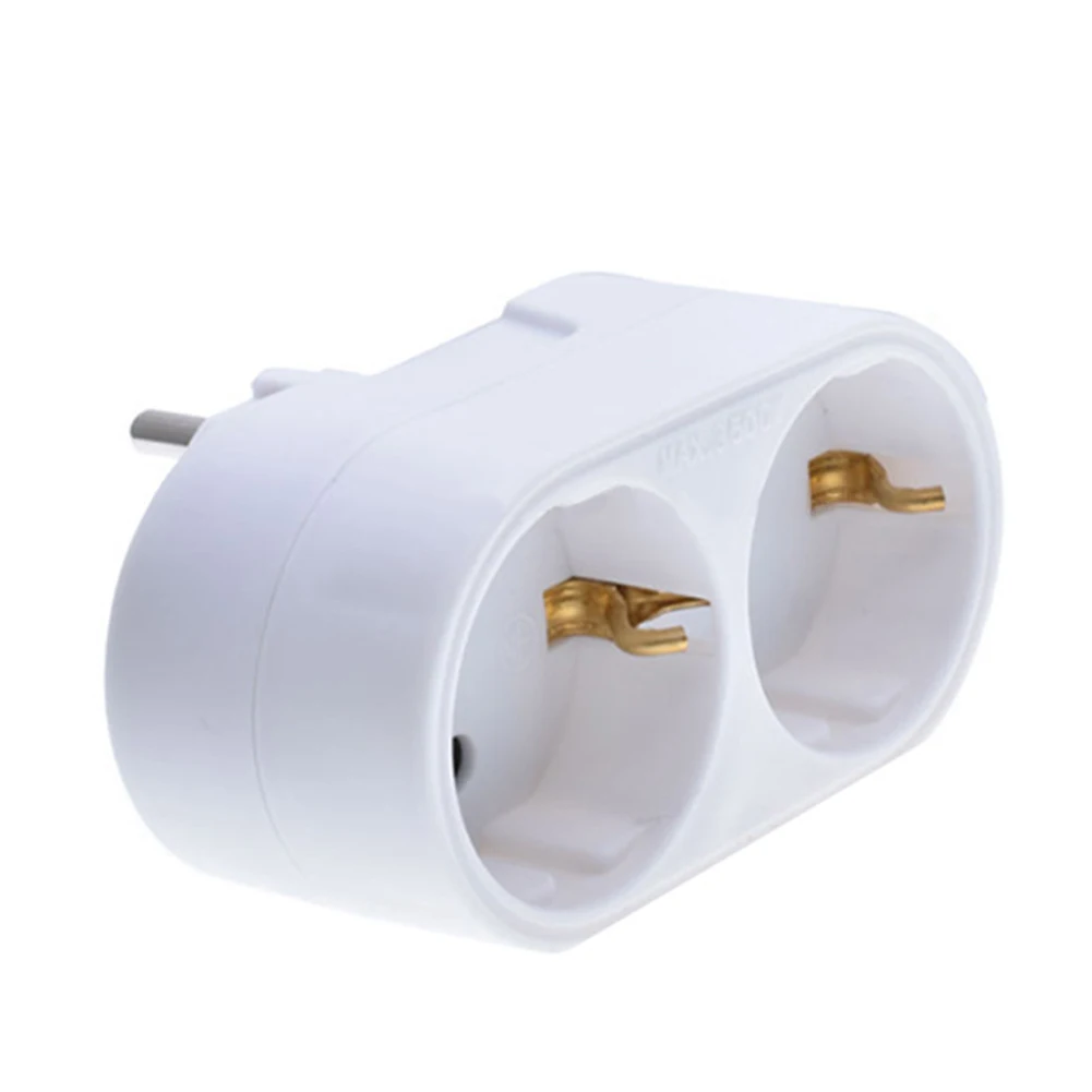 

Plug Converter German Standard One-to-two 7.8*7.8*4.7CM Belt Grounding Conversion Head Converter European-style
