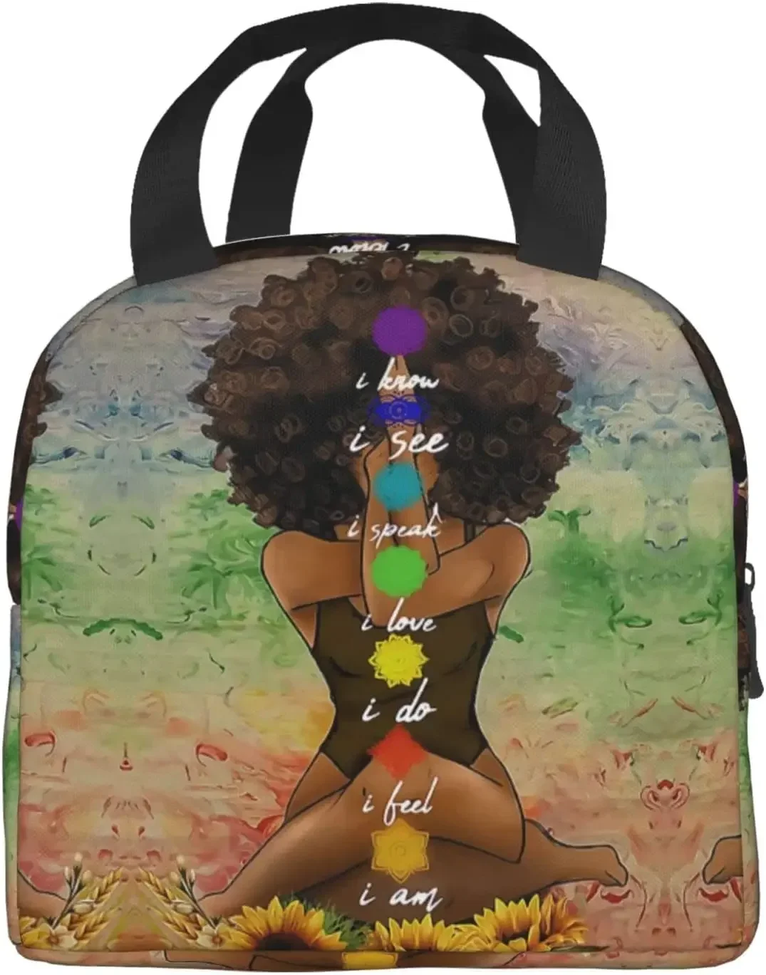 Ланч-бокс в африканском стиле изысканная женская сумка-холодильник черного