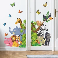 cartoon forest animals party wall sticker for child kids room decoration mural removable home wallpaper bedroom nursery sticker