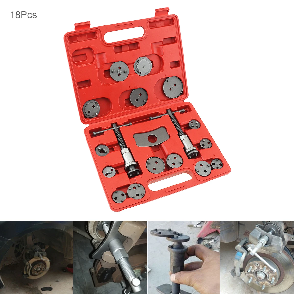 

18pcs/set Universal Car Disc Brake Caliper Wind Back Brake Piston Compressor Pad Regulator Tool Kit Replaceable Brake Piston