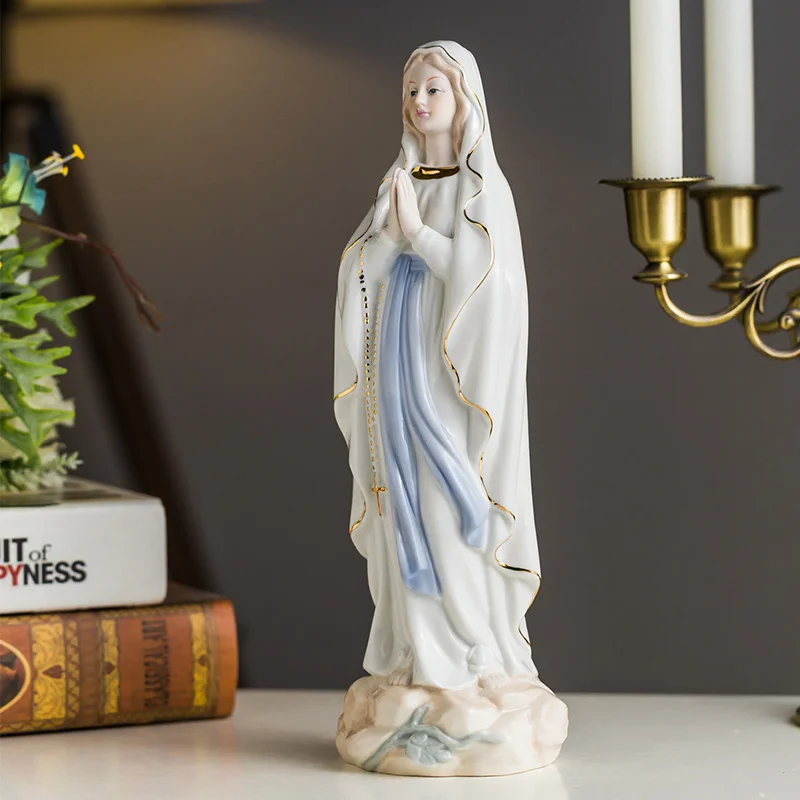 

Христианская Католическая Статуэтка, семейная статуя Мэри, керамическая икона, украшение для дома
