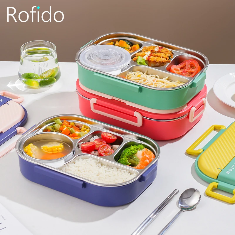 

Bento Box For Women Microwave Stainless Steel Lunch Box Sealed Meal Prep Food Storage Containers Men Picnic Insulated Tableware