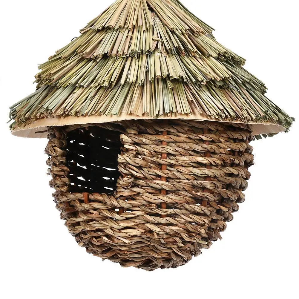 

Hummingbird House Outside Hand-woven Hung Straw Nest Birdhouses High Quality Natural Bird Hut Bird Nest For Garden Nest Hou E8f6