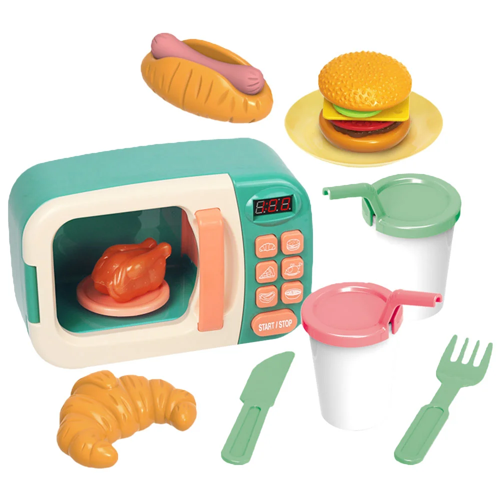 

Children's Microwave Oven Plaything Kids Educational Miniature Kits Food Toys Kitchen Decor Dollhouse Decoration