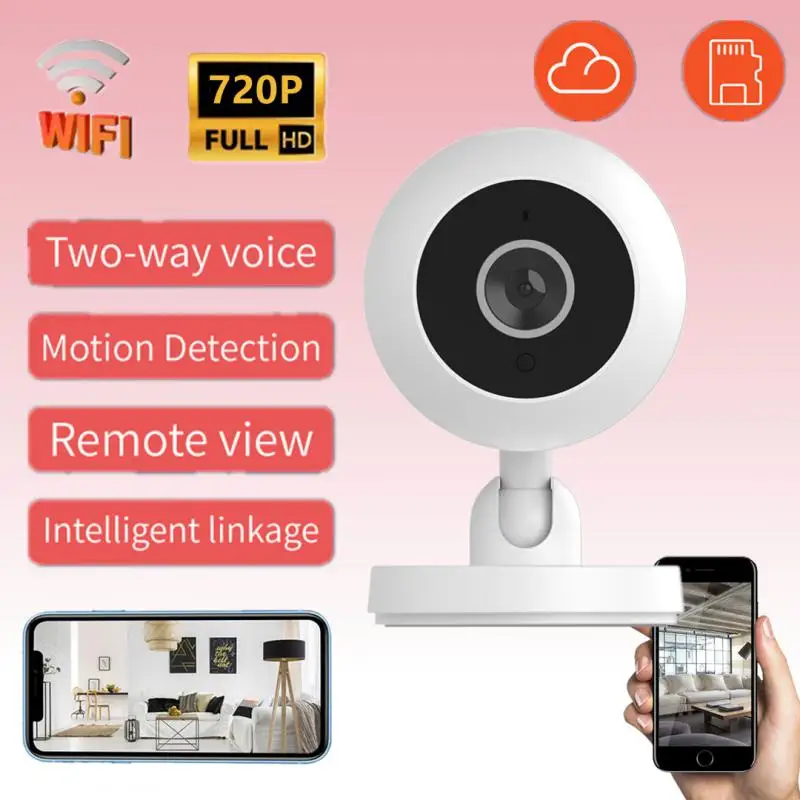 

WiFi Camera 720P HD Mini Camera Two-way Voice Motion Detection Camera Wireless Video Surveillance Camera Night Version Camcorder