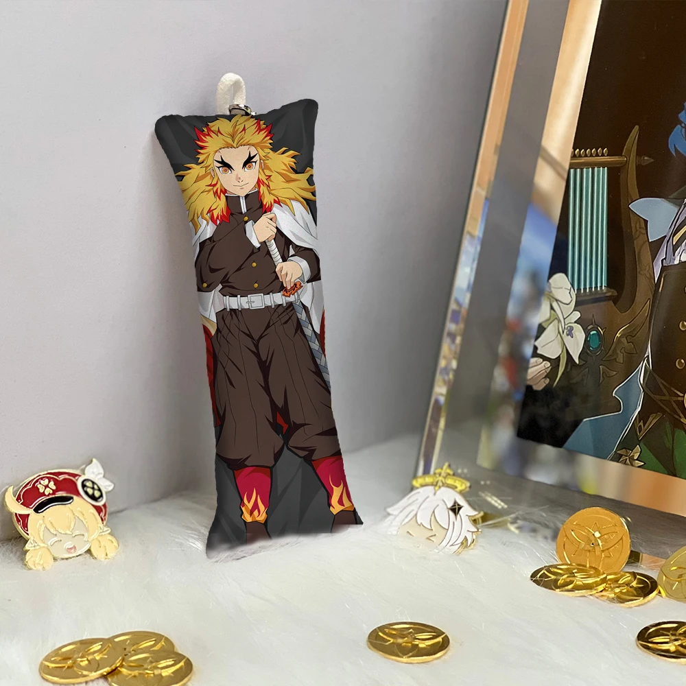 

Rengoku Kyoujurou Key Chain Mini Dakimakura Pendant Demon Slayer Anime Accessories Small Body Pillow Double Side Bag Pendants