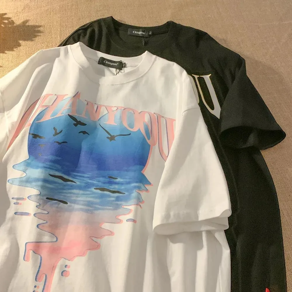 

Y2k Tops Design Style Short-sleeved Women's Tshirt Female 2022 Summer New Korean Style Top Oversized T Shirt Harajuku Tops