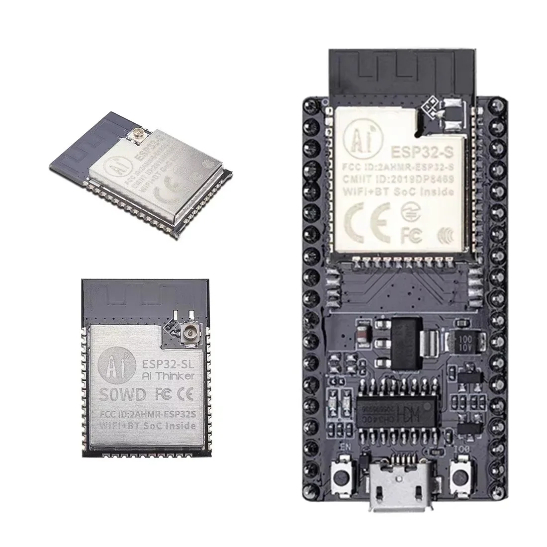 ESP32-BW1-A1S ESP32-A1S ESP32-Audio-Kit ESP32-CAM ESP32-S ESP32-SL NodeMCU-32S CH340 CP2102 ESP32-G Розетки Ai-Thinker золото