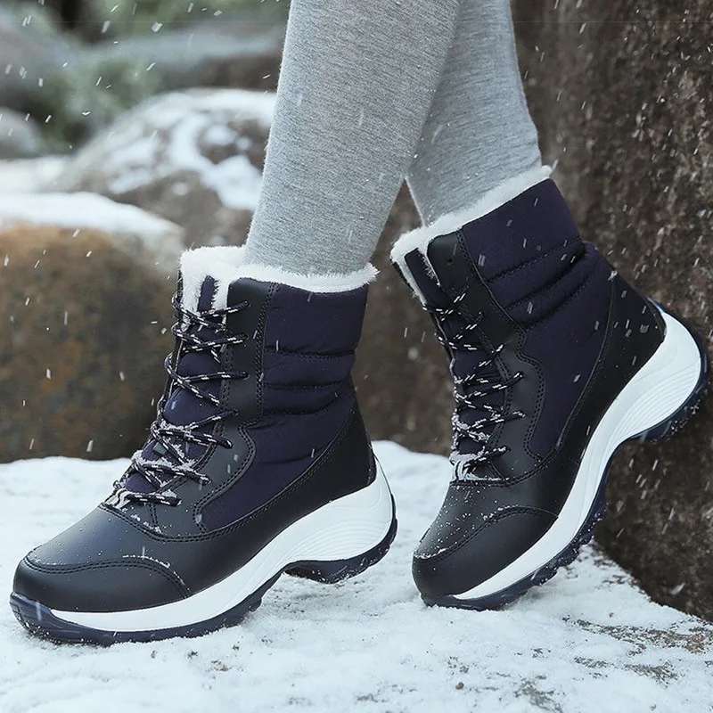 

Женские ботинки 2022, зимние ботинки на платформе и каблуке, женские Теплые ботильоны, женская обувь, зимние ботинки