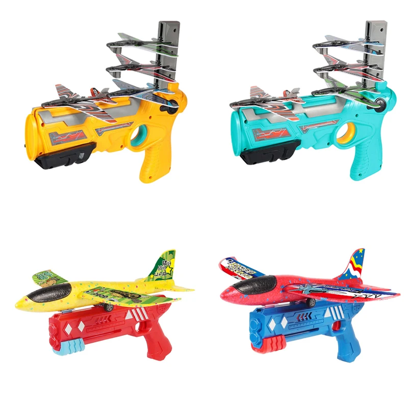 

New Children's Toy Gun 6-8 Meters Range Can Eject Foam Aircraft Burst Air Showdown Glider Outdoor Toys