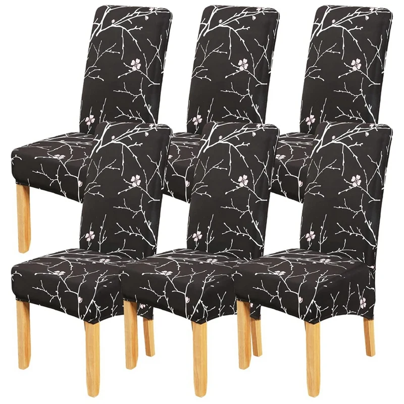 

Горячая Распродажа 6 упаковок чехлов для обеденных стульев, чехол для кресла для столовой, цветочный чехол для кухни, съемный моющийся проте...
